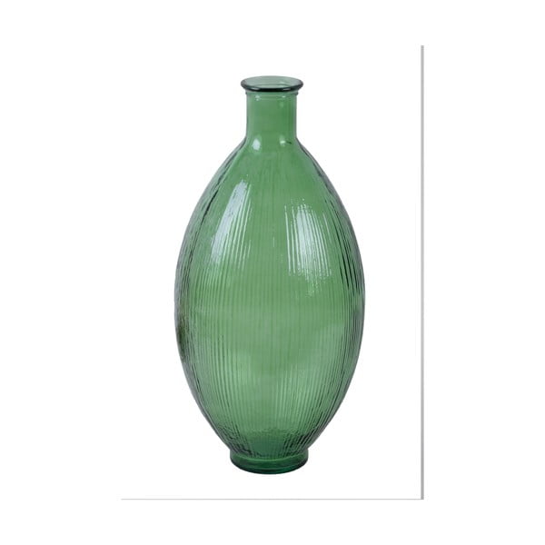Zelená sklenená váza z recyklovaného skla Ego Dekor Ares, výška 59 cm