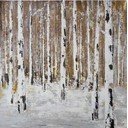 Ručne maľovaný obraz 70x70 cm Birch Wood – Wallity