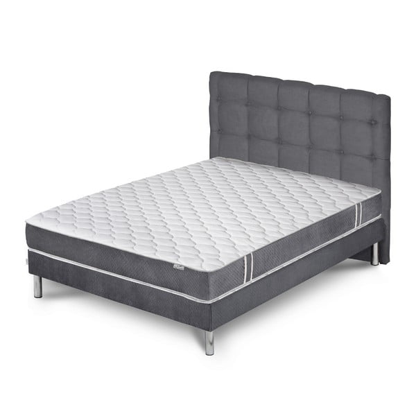 Sivá posteľ s matracom Stella Cadente Maison Syrius Saches, 140 × 200 cm
