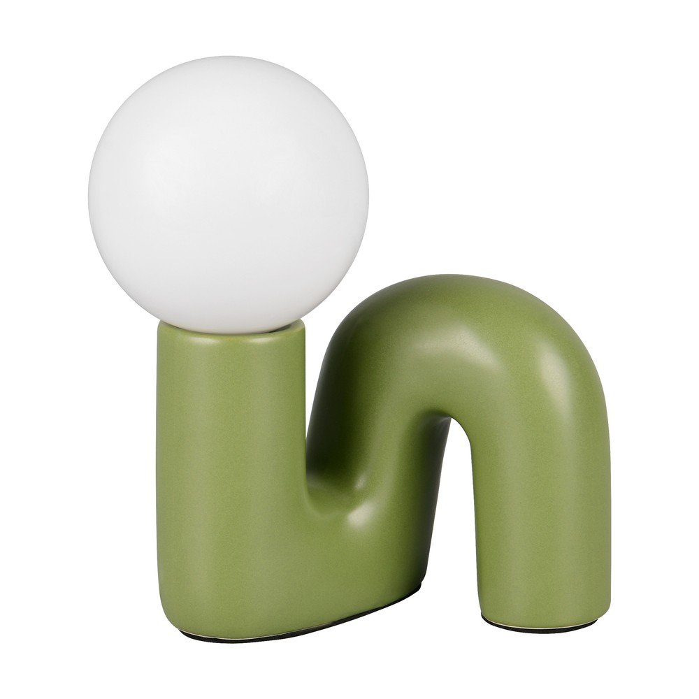 E-shop Zelená keramická stolová lampa (výška 21,5 cm) Quinn – Reality