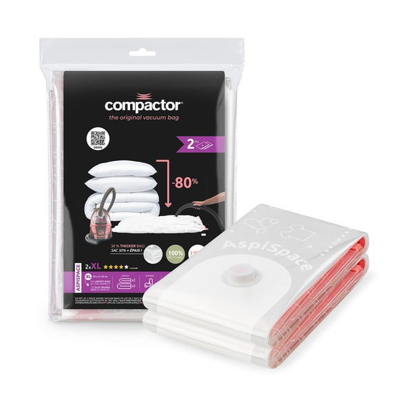 Vákuové vrecia v súprave 2 ks Premium Valve XL – Compactor