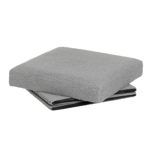 Sivý taburet z textílie buklé Folding – Casa Selección-image-2