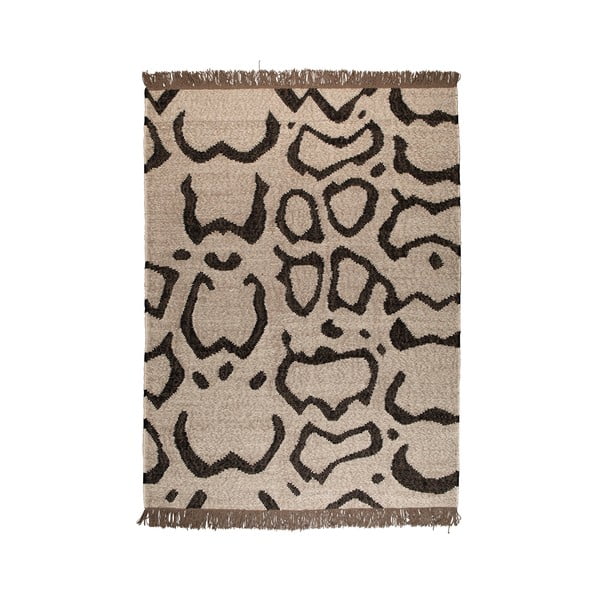 Béžovo-čierny vlnený koberec Dutchbone Ayaan, 200 x 300 cm