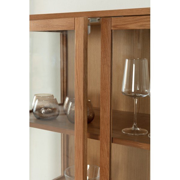 Vitrína v dekore duba v prírodnej farbe 90x126x40 cm Ceci – MOME-image-2