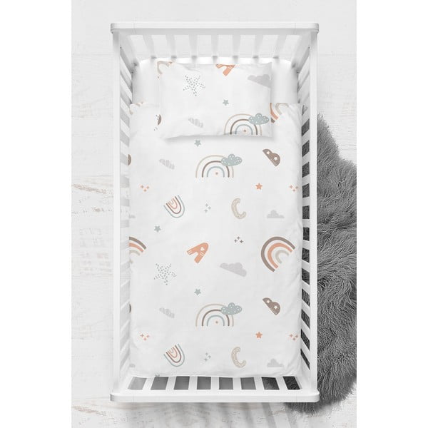 Biele detské obliečky do postieľky z bavlny Renforcé 100x150 cm Abc – Mijolnir-image-2