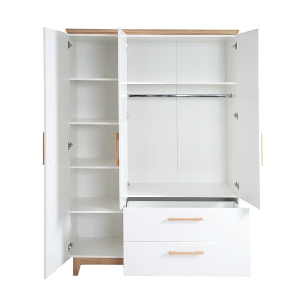 Biela detská šatníková skriňa v dekore duba 135x200 cm Finn – Roba-image-3