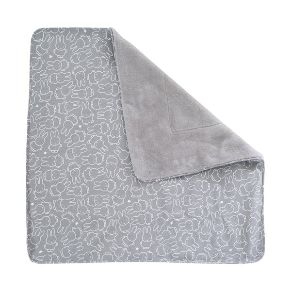 Sivá detská deka z mikroplyšu 80x80 cm Miffy – Roba