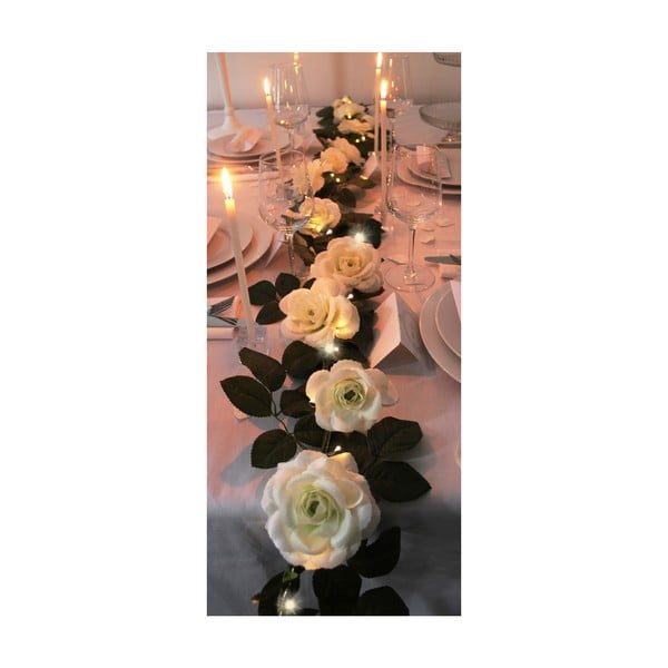 Svadobná girlanda s LED svetielkami Roses, 3,6 m