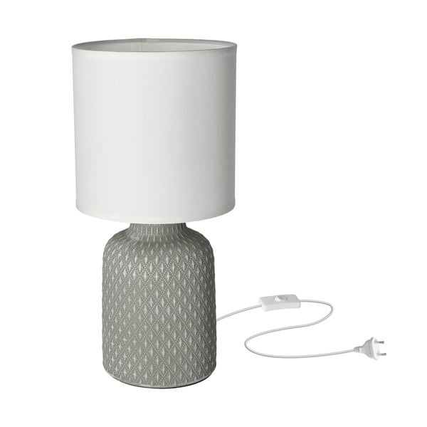 Sivá stolová lampa s textilným tienidlom (výška  32 cm) Iner – Candellux Lighting-image-3