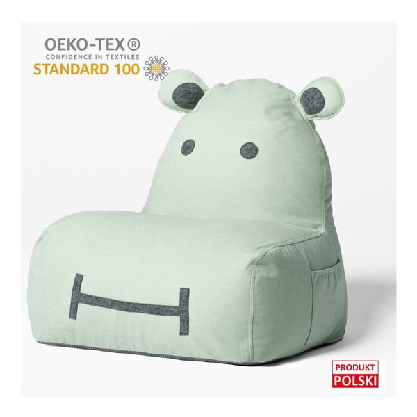Detský sedací vak v mentolovej farbe Hippo – The Brooklyn Kids-image-4