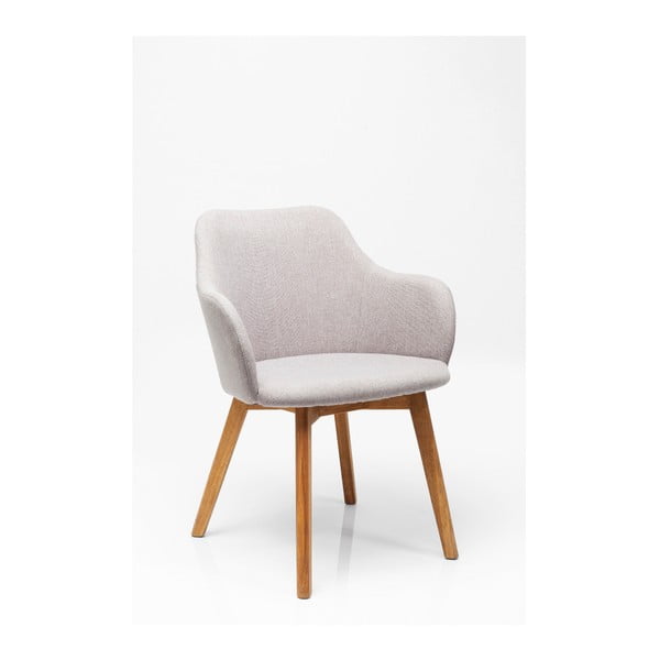 Sivá stolička s nohami z dubového dreva Kare Design