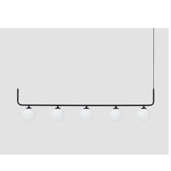 Čierne závesné svietidlo so skleneným tienidlom 142x142 cm Catkin - CustomForm-image-1