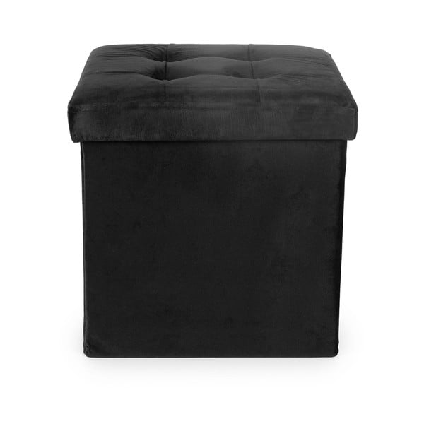Čierny zamatový taburet – Compactor
