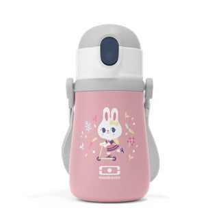 Ružová detská termoska Monbento Stram Bunny, 360 ml