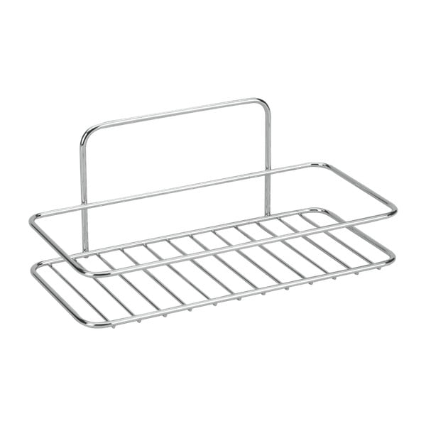 Závesná oceľová kúpeľňová polička bez vŕtania v lesklo striebornej farbe Luxy – Metaltex