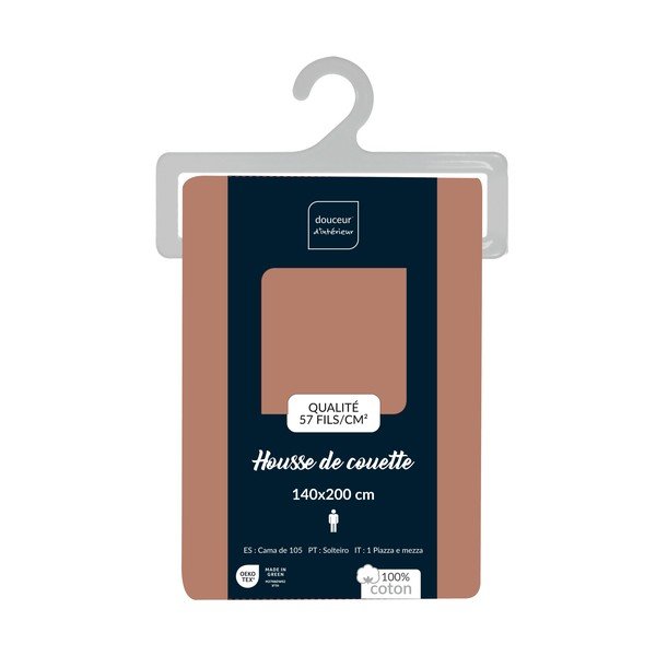 Bavlnená obliečka na perinu na jednolôžko v lososovej farbe 140x200 cm Lina – douceur d'intérieur-image-2