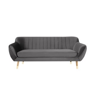 Sivá zamatová pohovka Mazzini Sofas Benito, 188 cm