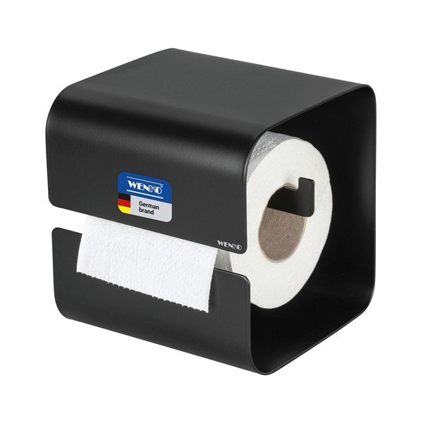 Čierny oceľový držiak na toaletný papier bez vŕtania Turbo-loc Lizan – Wenko-image-4