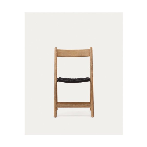 Drevená záhradná stolička v čierno-prírodnej farbe Dandara – Kave Home-image-3