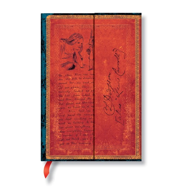 Linkovaný zápisník s tvrdou väzbou Paperblanks Alice in Wonderland, 9,5 x 14 cm