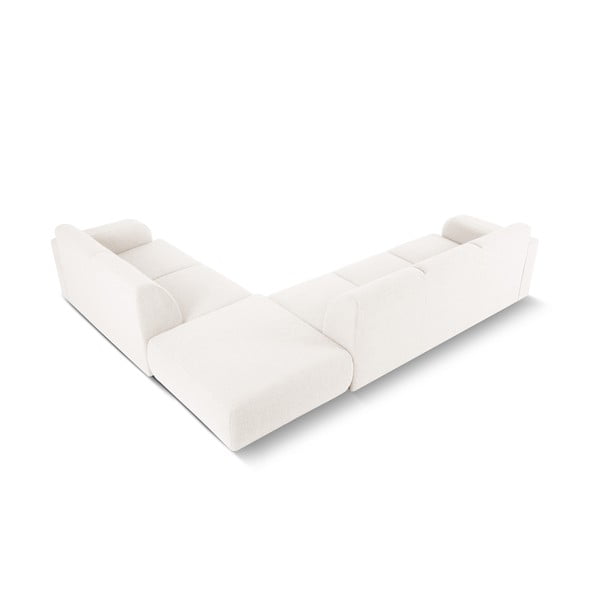 Biela rohová pohovka z textílie bouclé (pravý roh) Molino – Micadoni Home-image-3