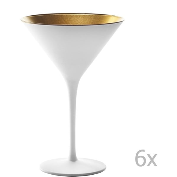 Sada 6 bielo-zlatých pohárov na koktaily Stölzle Lausitz Olympic Cocktail, 240 ml
