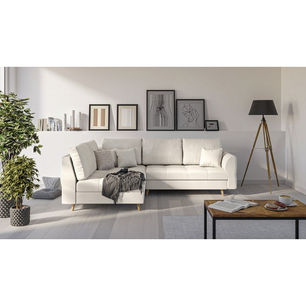 Krémovobiela rohová pohovka (ľavý roh) Ariella – Ropez-image-1