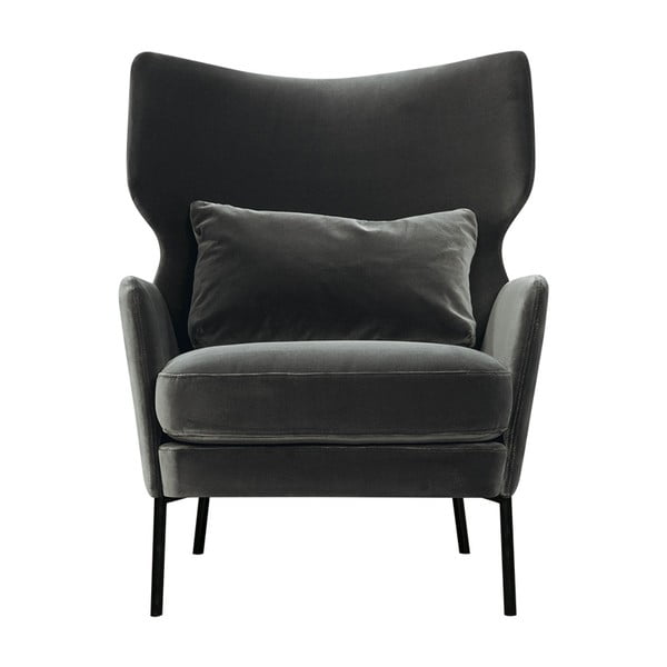 Tmavosivé kreslo ušiak Alex - Sits-image-2