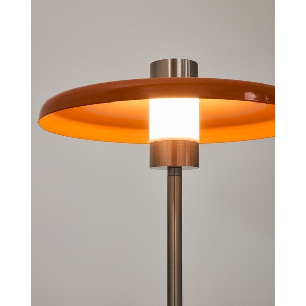 Oranžová stojacia lampa s kovovým tienidlom (výška  130 cm) Nuvira – Kave Home-image-2