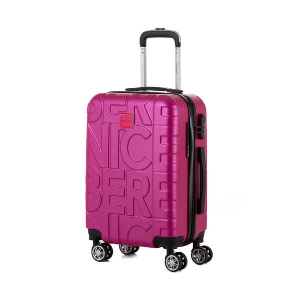 Ružový cestovný kufor Berenice Typo, 44 l