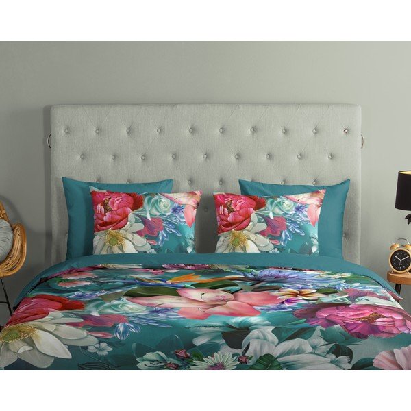 Tyrkysové bavlnené obliečky na jednolôžko 140x200 cm – Good Morning-image-2