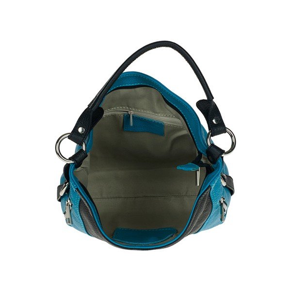 Modro-čierna kožená kabelka Pitti Bags Erin-image-3