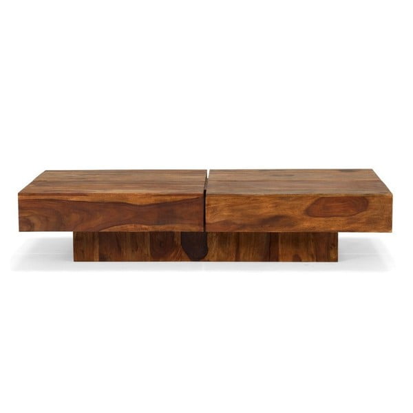 Konferenčný stolík z palisandrového dreva SOB Square, 140 x 70 cm