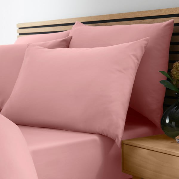 Ružová napínacia plachta 135x190 cm So Soft Non–Iron – Catherine Lansfield-image-1