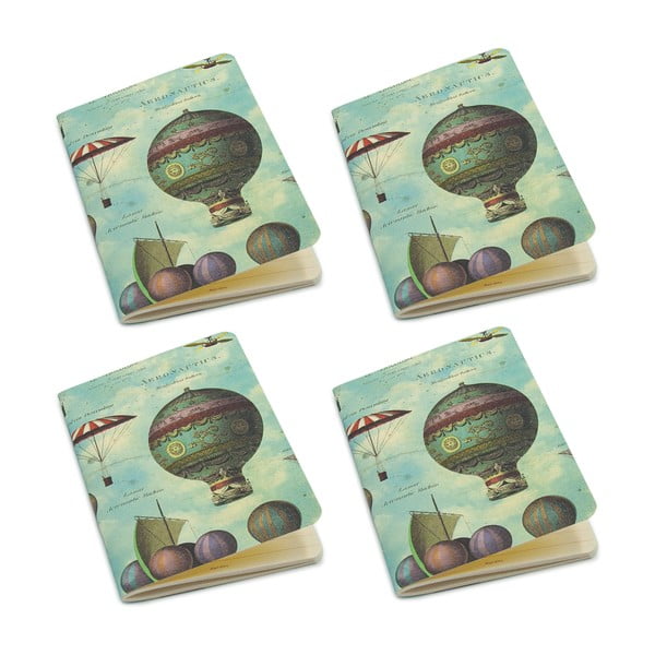 Zošity v súprave 192 stránok 4 ks formát A6 Baloons – Kartos-image-1