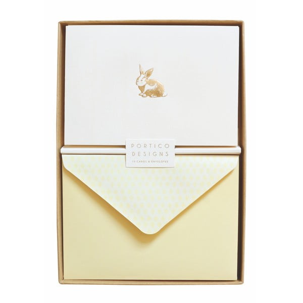 Sada 10 darčekových pohľadníc s obálkami Portico Designs Rabbit