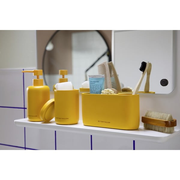 Téglik na zubné kefky z polyresínu v horčicovej farbe Tom Tailor T-Color Bath – Wenko-image-3