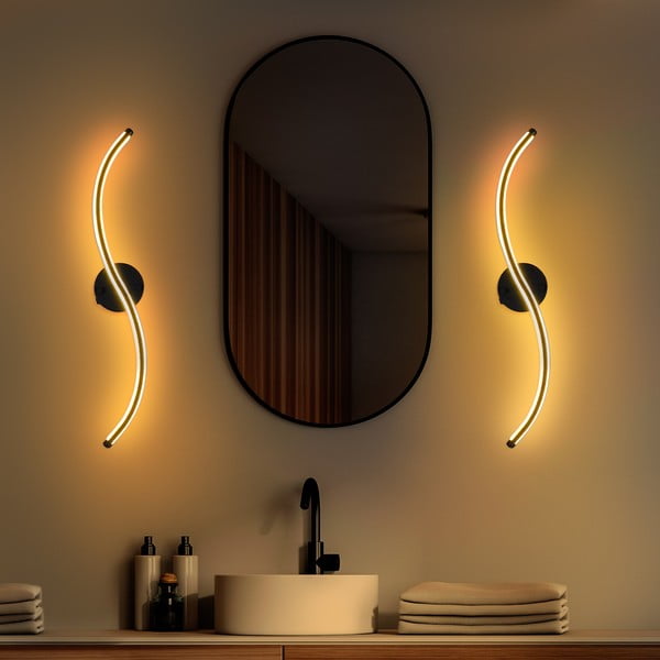 Čierne LED nástenné svietidlo Yilan – Opviq lights-image-3
