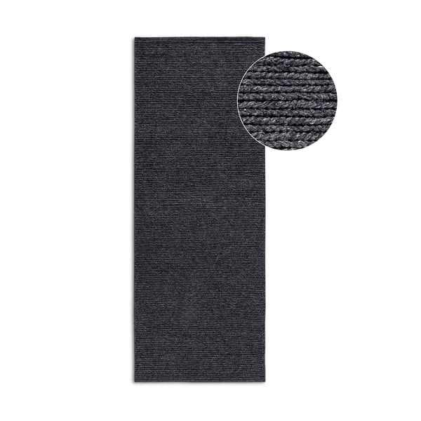 Tmavosivý ručne tkaný vlnený behúň 80x200 cm Francois – Villeroy&Boch