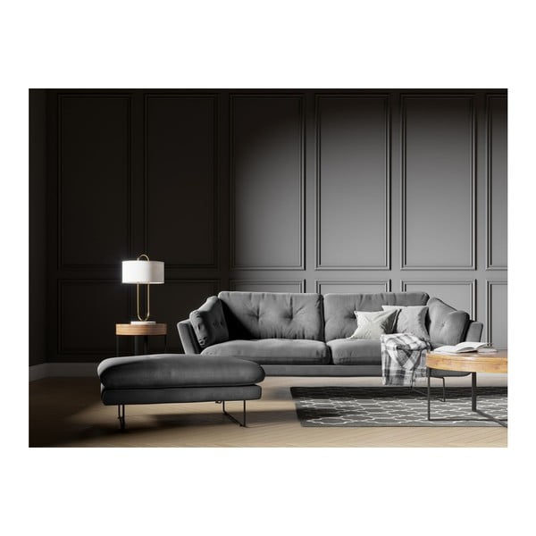 Sivá pohovka so zamatovým poťahom Windsor & Co Sofas Gravity-image-4