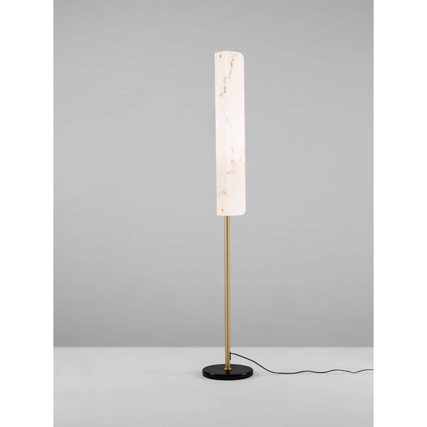 Krémovobiela/v mosadznej farbe LED stojacia lampa v dekore mramoru (výška  160 cm) Aider – Nova Luce-image-3