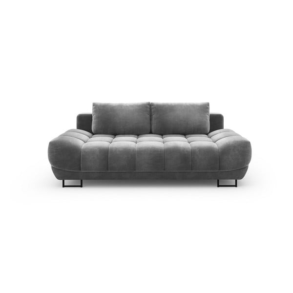 Sivá trojmiestna rozkladacia pohovka so zamatovým poťahom Windsor & Co Sofas Cirrus