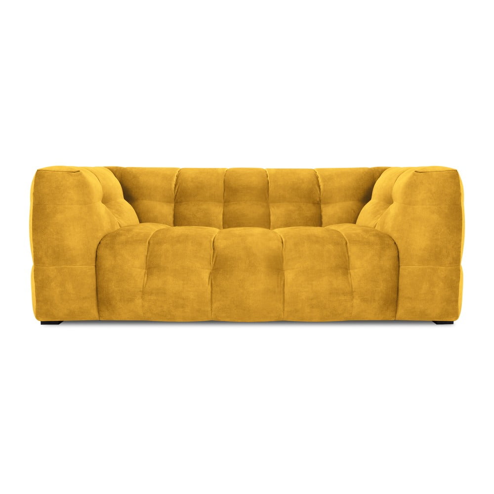 Žltá zamatová pohovka Windsor & Co Sofas Vesta, 208 cm