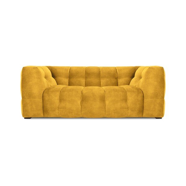 Žltá zamatová pohovka Windsor & Co Sofas Vesta, 208 cm