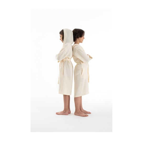 Krémový mušelínový detský župan veľkosť 5-6 rokov Muslin – Foutastic-image-2