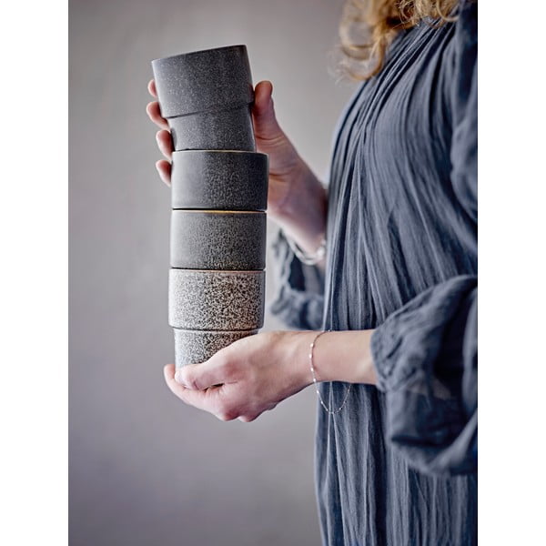 Hnedé šálky v súprave 4 ks na espresso z kameniny 150 ml Ewan – Bloomingville-image-1