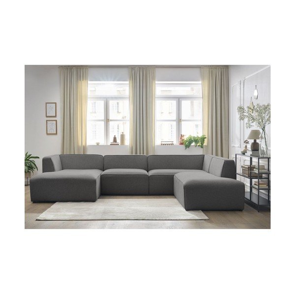 Tmavosivá modulárna rohová pohovka (pravý roh/do tvaru "U") Megeve – Bobochic Paris-image-1