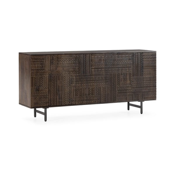 Tmavohnedá komoda z mangového dreva 160x75x40 cm Kalai – MOME-image-3