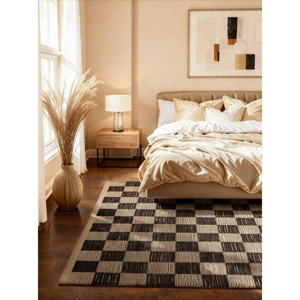 Čierny/krémovobiely obojstranný/ručne tkaný koberec s prímesou juty 200x300 cm Rex – Hanse Home-image-1