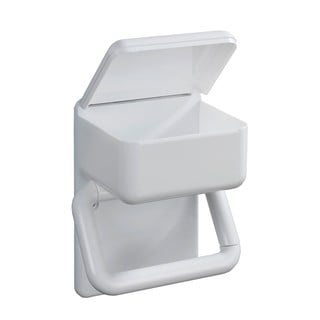 Biely držiak na toaletný papier s úložným priestorom Maximex Hold